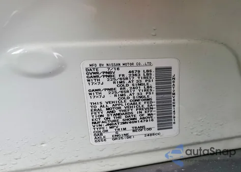 2016 Nissan Rogue S z USA, uszkodzony, nr VIN JN8AT2MV4GW147916